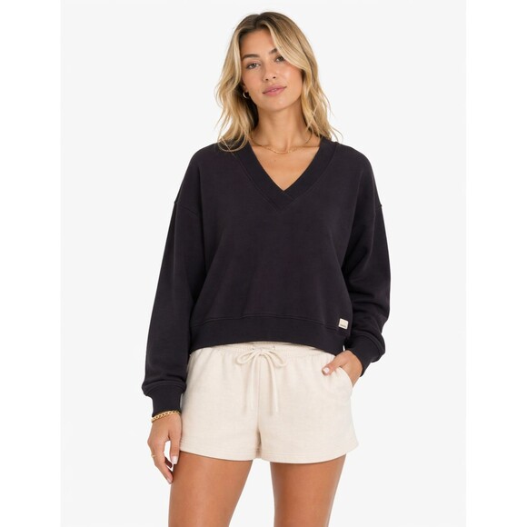 Vuori Tops - Vuori Sedona V-Neck Black Pullover Sweatshirt Size M Cozy Athletic Athleisure